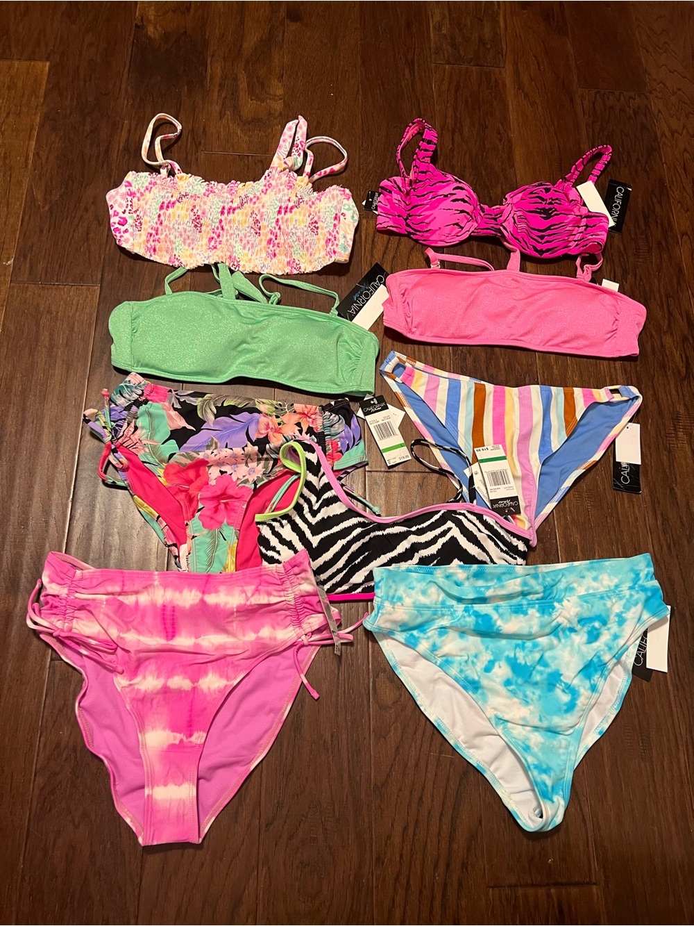 Lot of 9 Pieces California Waves Swimwear Mix & Match Large MSRP $180 P1